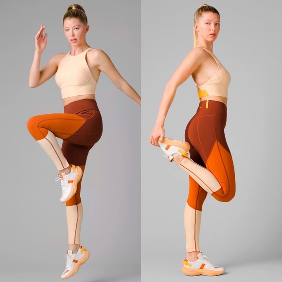 Sorel x prAna Wandering Soul Chalk Yellow & Gold Longline Bralette Sports Bra - Picture 7 of 14